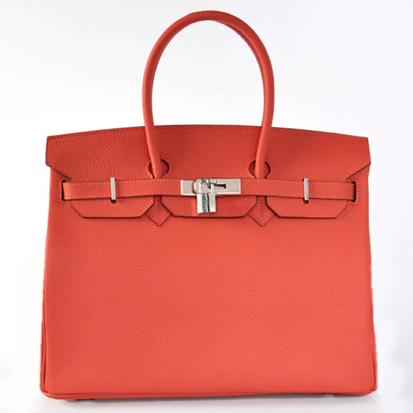 H35LWRS Hermes Birkin 35CM pelle clemence in Watermelon Red wi